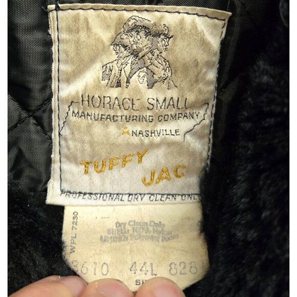 Vintage Horace Small Tuffy Jac Black Quilted Bomber Jacket Satin Flight Police G - Picture 3 of 14